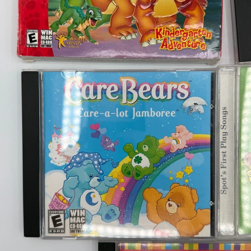 Kids CD ROM Game Lot Dora Care Bears Arthur Land Before Time Spot PC Mac